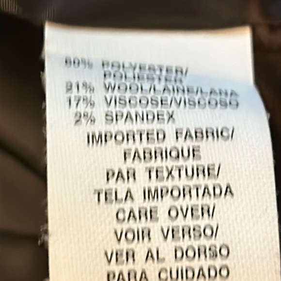 Anne Klein black with brown pinstripes Nehru collar blazer, size 14. - Picture 6 of 6